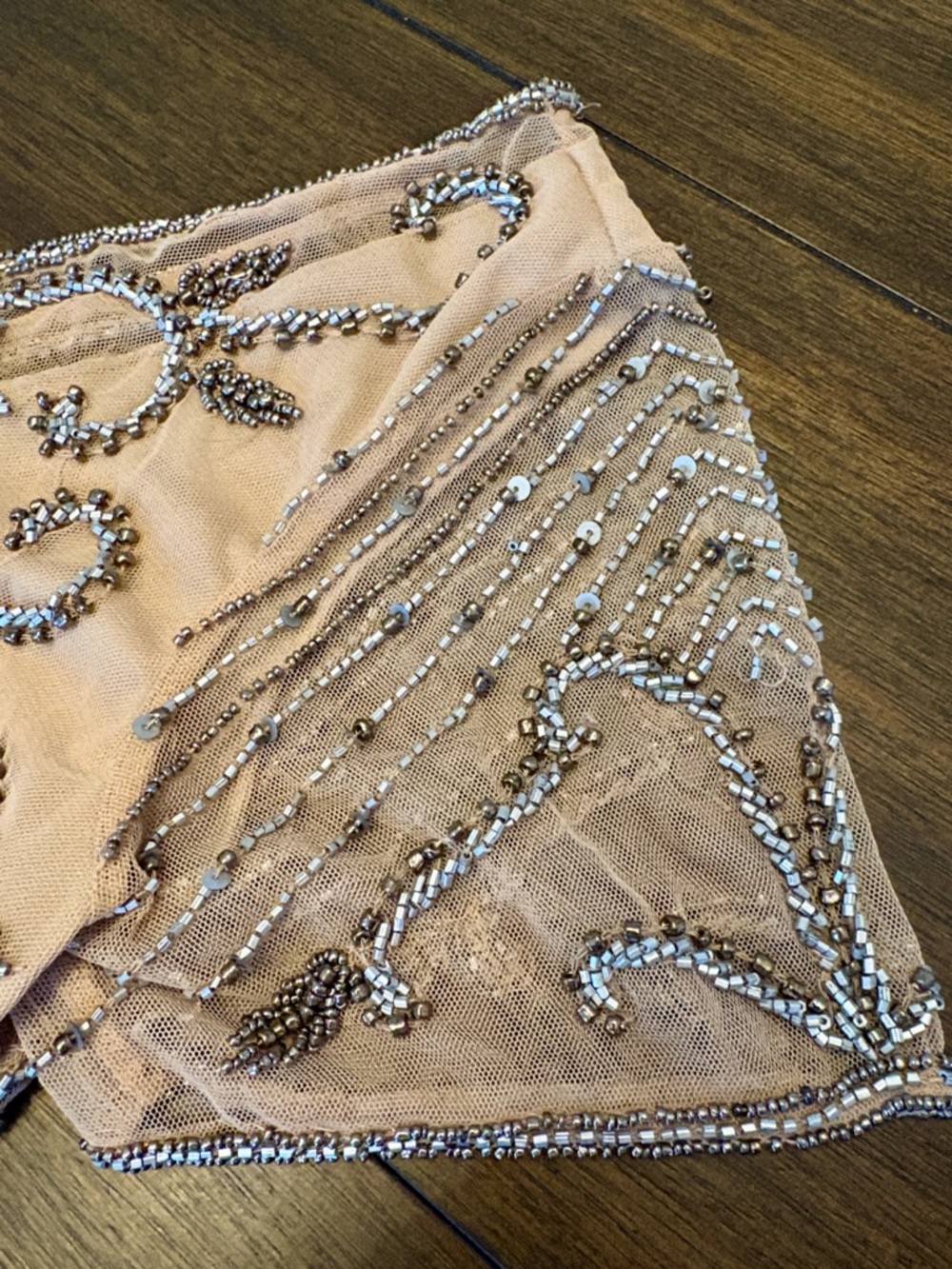 Pisarro Nights Beige Beaded Evening Gown - Picture 7 of 12